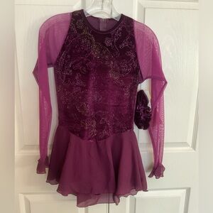 Jerry’s Sugar Plum Figure Skating Dress NWT Purple Glitter Paisley Ice Skate M